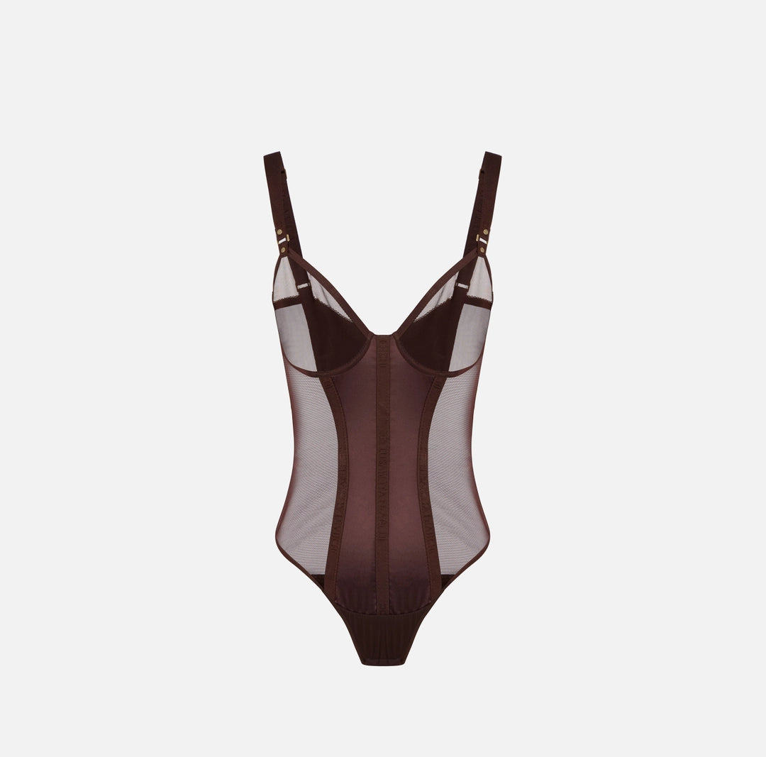 Body in tulle stretch e raso BO02562E2 Elisabetta Franchi