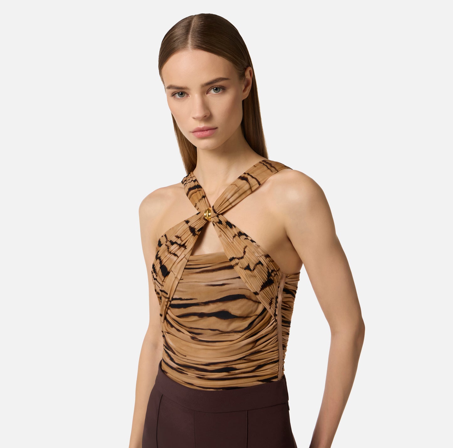 Body in jersey con stampa tigre BO03362E2 Elisabetta Franchi