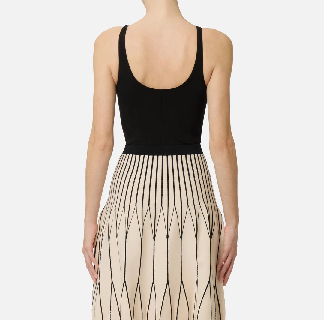 Body in jersey crêpe con dettagli logo BO03462E2 Elisabetta Franchi