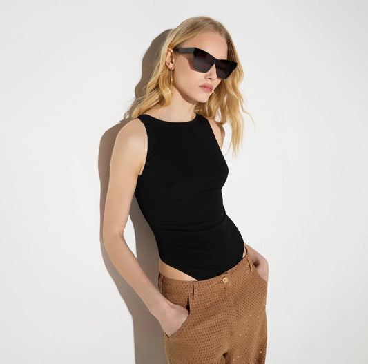 Body in jersey crêpe con loghi gioiello BO05067E2 Elisabetta Franchi