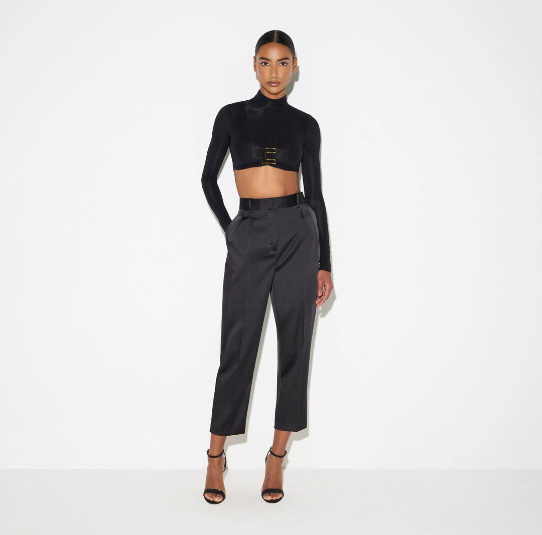 Body in jersey con logo gioiello BO05567E2 Elisabetta Franchi