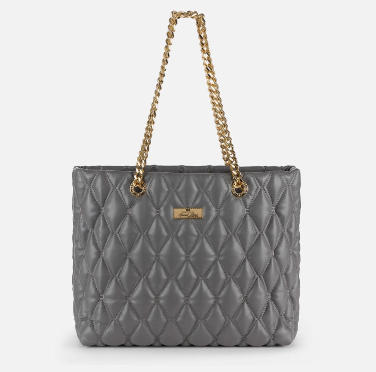 Shopper in tessuto embossed con manici in catena BS64A47E2 Elisabetta Franchi