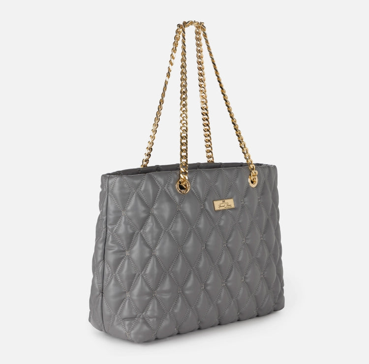 Shopper in tessuto embossed con manici in catena BS64A47E2 Elisabetta Franchi