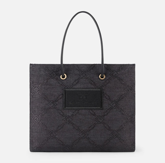 Tote grande in rafia jacquard BS82A52E2 Elisabetta Franchi