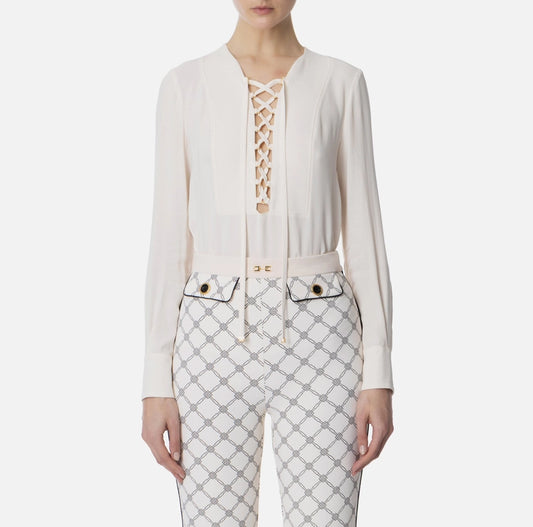 Blusa in georgette con lacci CA00351E2 Elisabetta Franchi