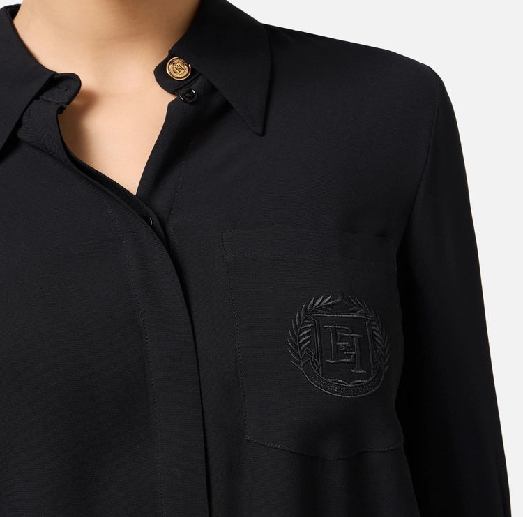 Camicia in georgette con patch logo CA09146E2 Elisabetta Franchi