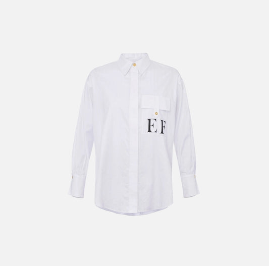 Camicia in popeline di cotone a righe CA12156E2 Elisabetta Franchi