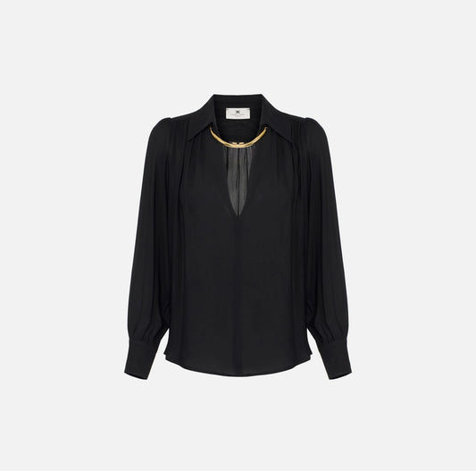 Camicia in georgette con dettaglio gioiello CA12356E2 Elisabetta Franchi