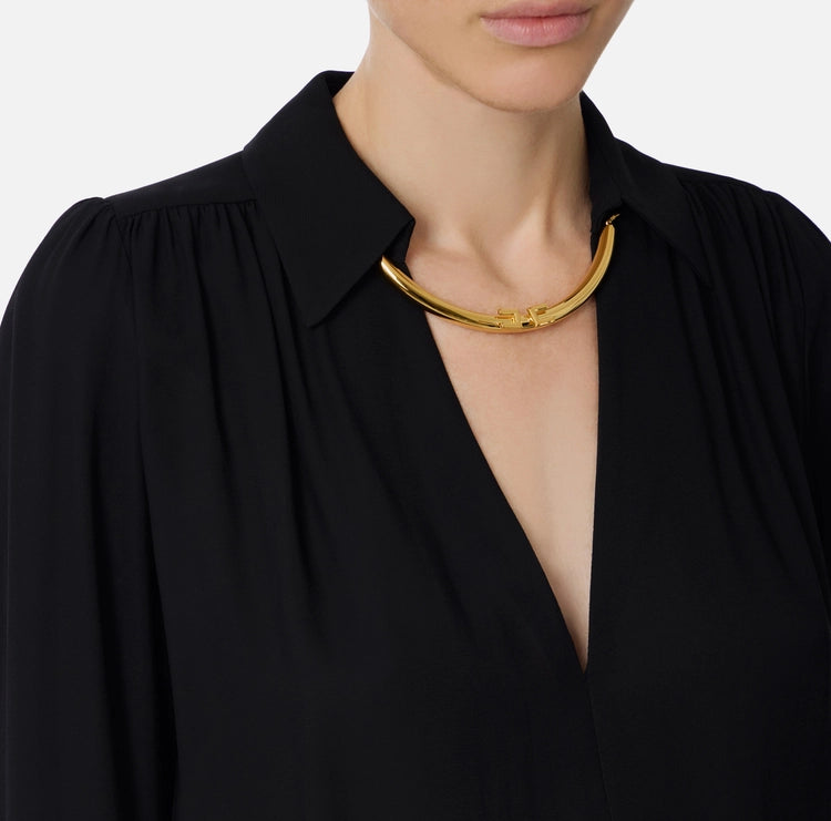 Camicia in georgette con dettaglio gioiello CA12356E2 Elisabetta Franchi