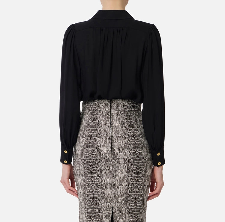 Camicia in georgette con dettaglio gioiello CA12356E2 Elisabetta Franchi