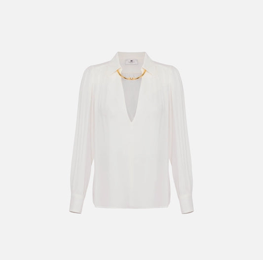 Camicia in georgette con dettaglio gioiello CA12356E2 Elisabetta Franchi