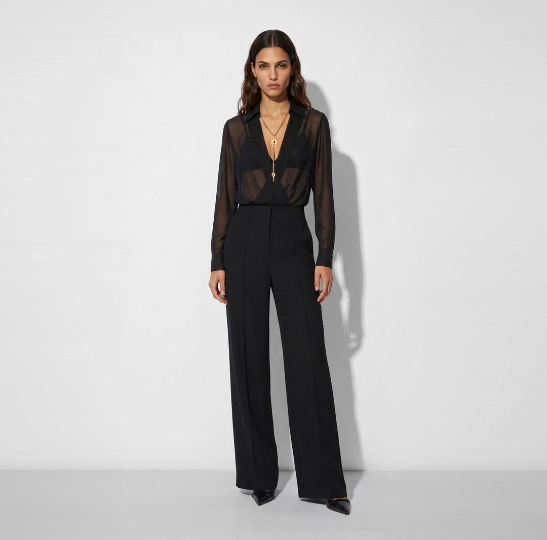 Body in georgette con catena gioiello CB00966E2 Elisabetta Franchi