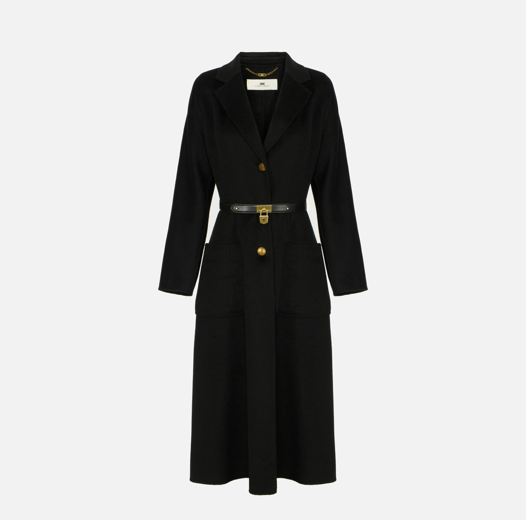 Cappotto in panno double con cintura CP03D67E2 Elisabetta Franchi