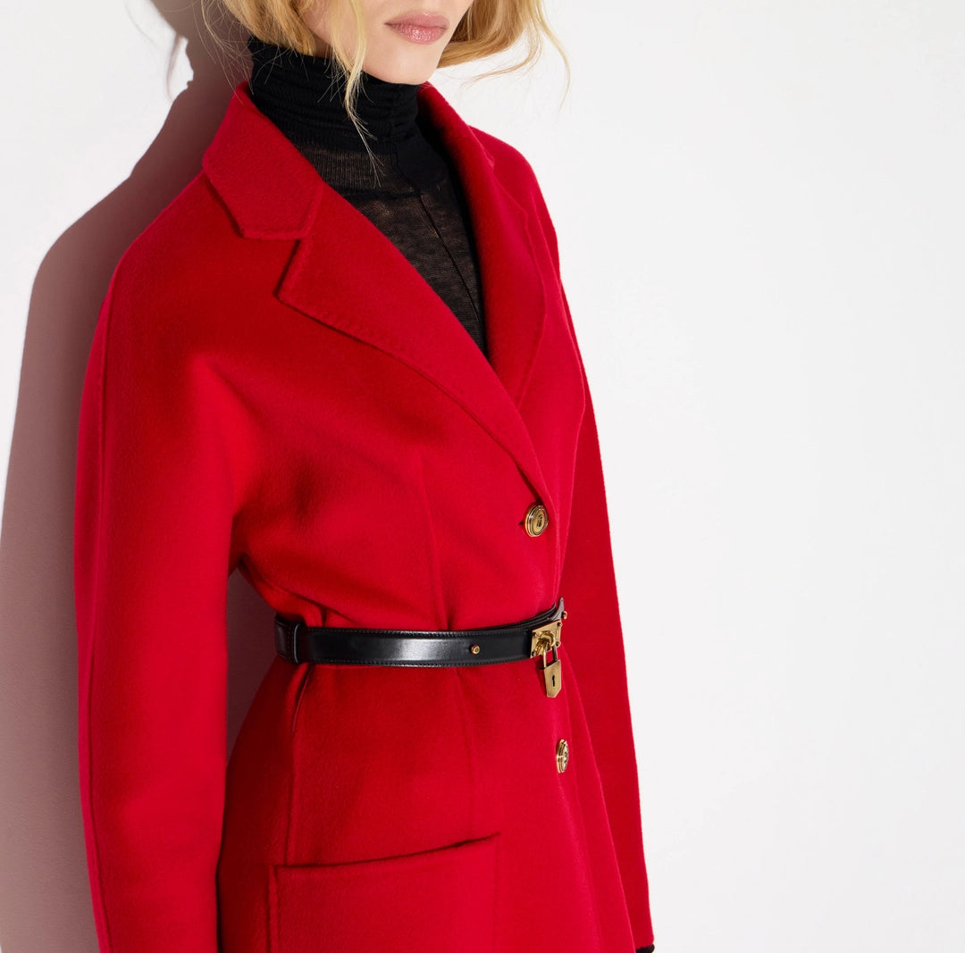 Cappotto in panno double con cintura CP03D67E2 Elisabetta Franchi
