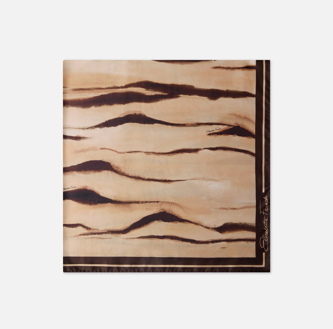 Foulard in twill di seta con stampa tigre FO26L62E2 Elisabetta Franchi