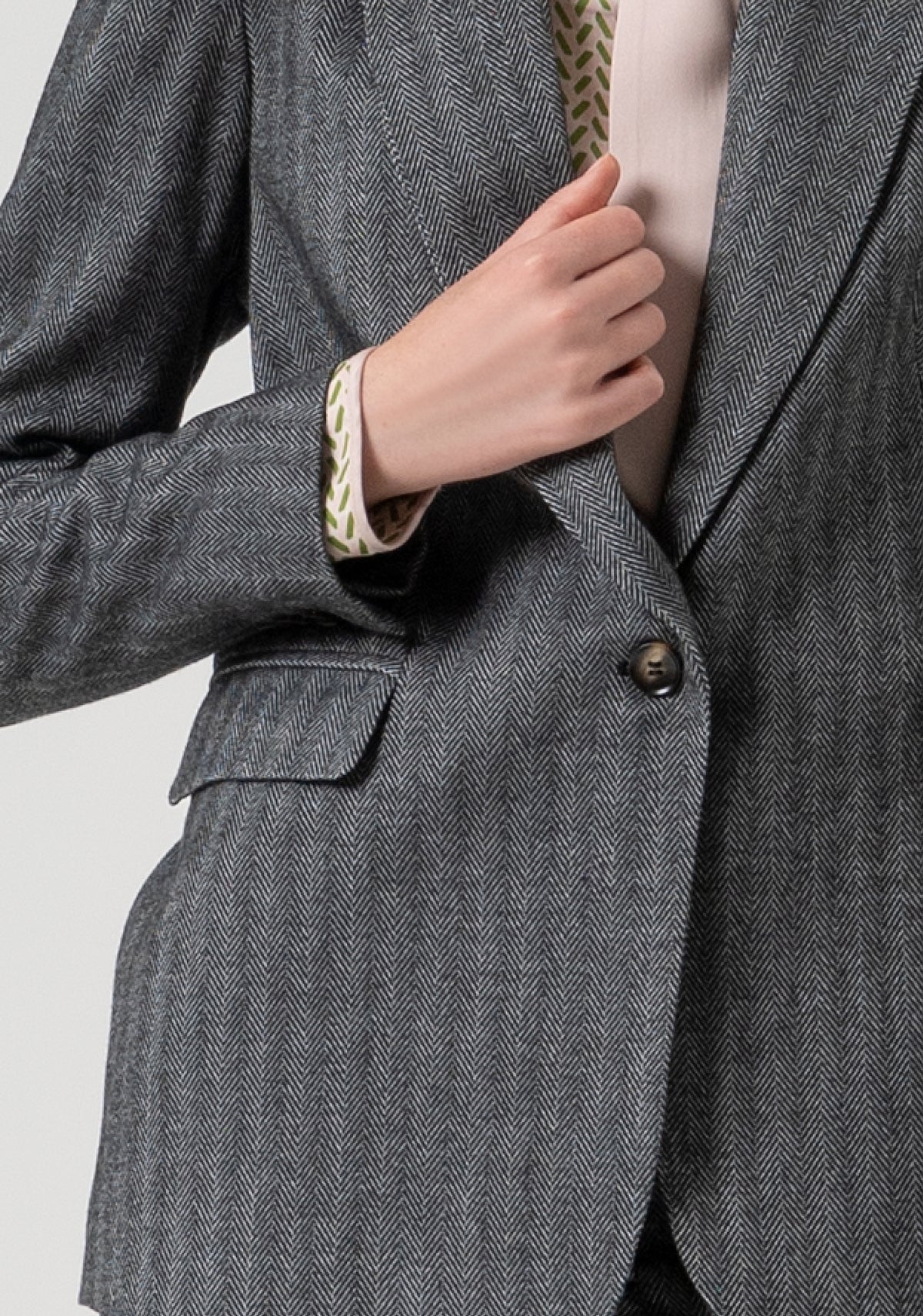 Blazer regular monopetto in fantasia spigata Fracomina