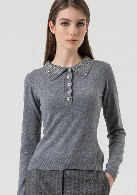 Polo regular in maglia con lana e cashmere Fracomina