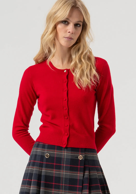 Cardigan slim in lana Fracomina