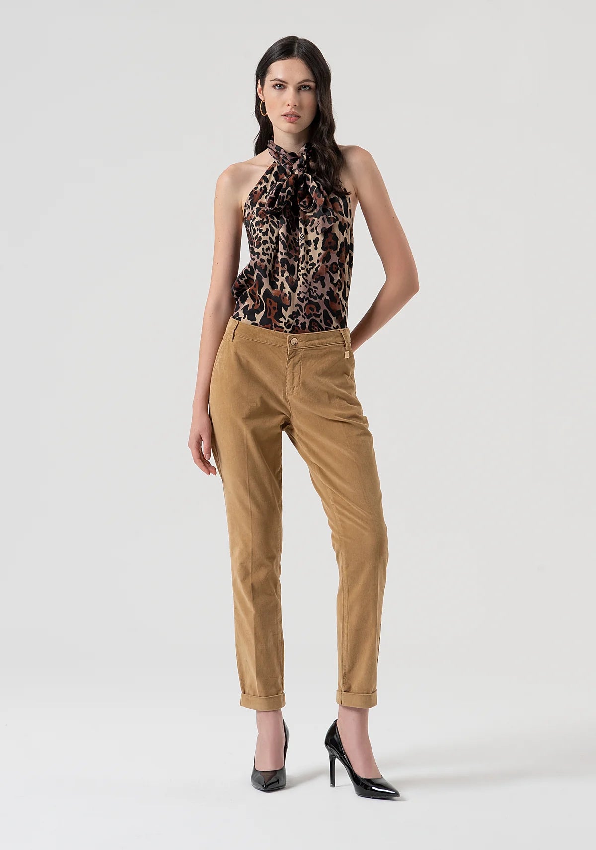 Pantalone regular chino in velluto Fracomina