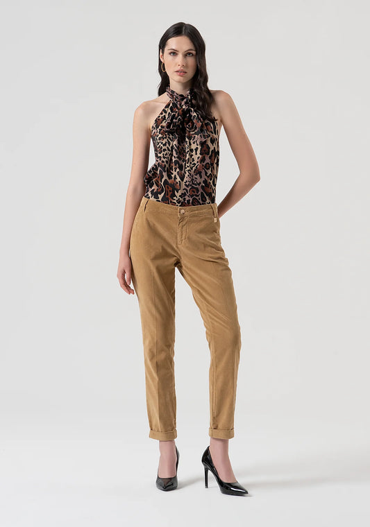 Pantalone regular chino in velluto Fracomina