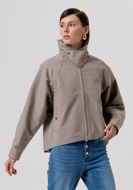 Giacca over in tessuto tecnico Fracomina