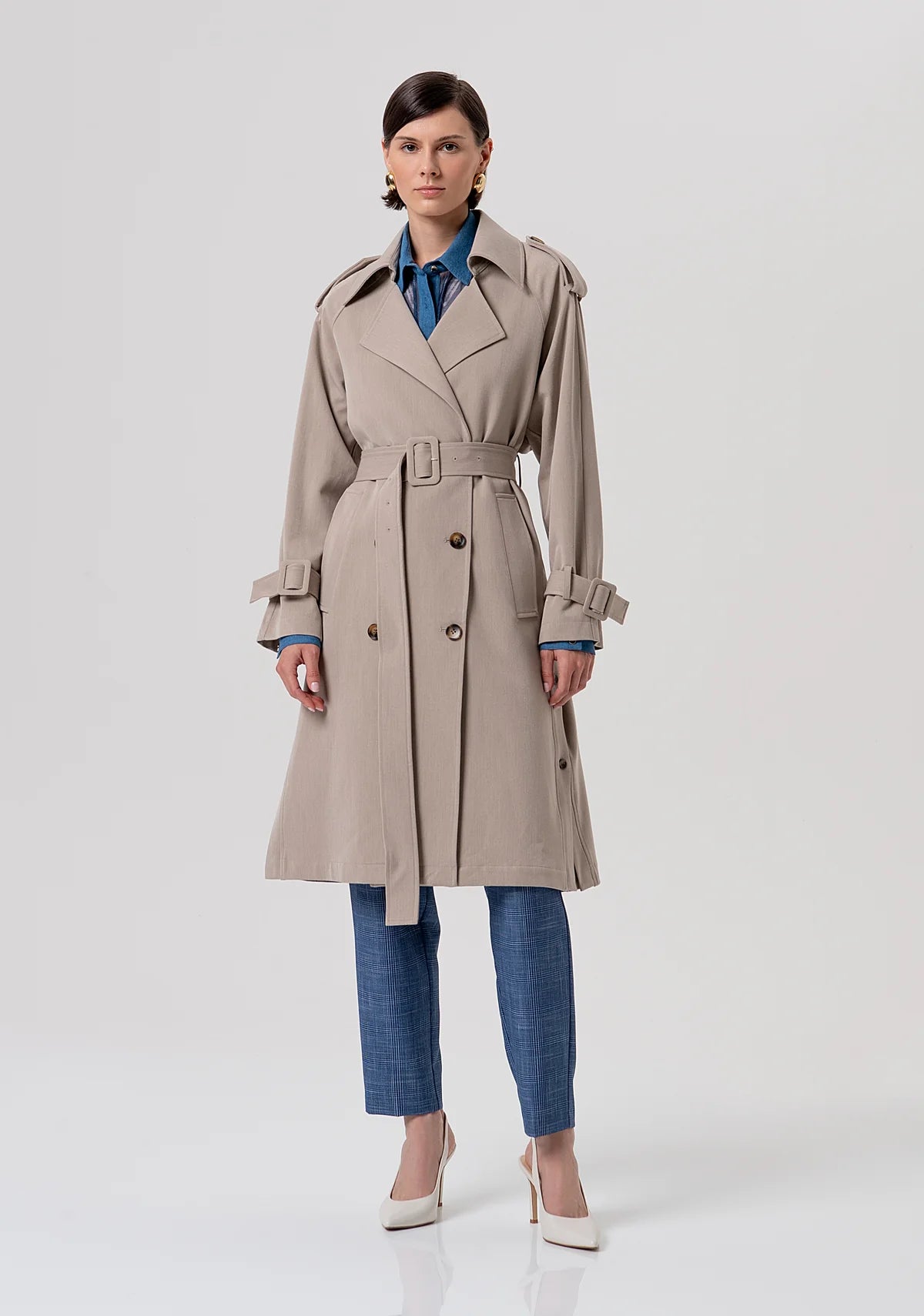 Giacca regular modello trench lungo Fracomina