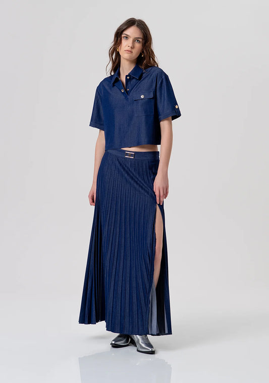 Gonna flaire luga plissettata Fracomina