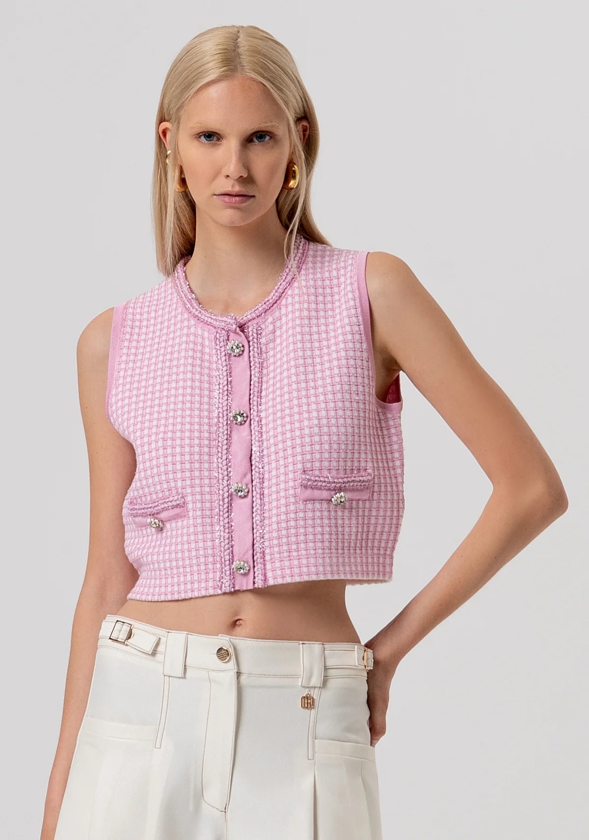 Gilet regular in tweed Fracomina