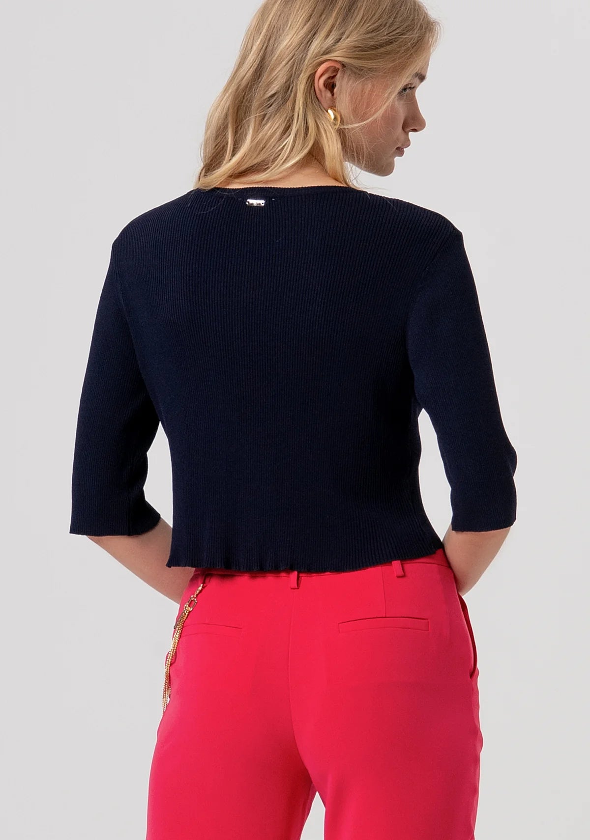 Maglia cropped a costine Fracomina