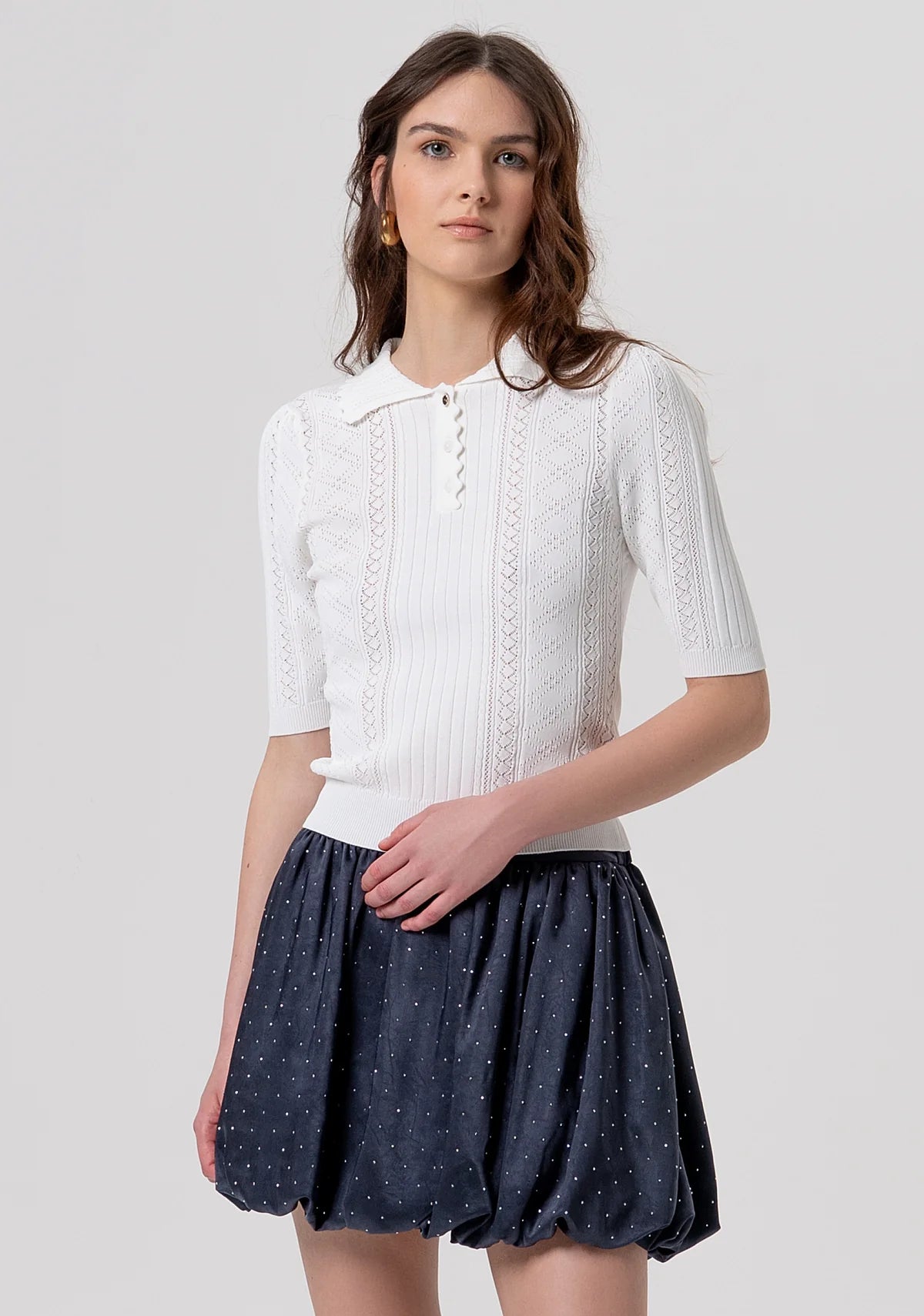 Polo slim in maglia con trafori Fracomina