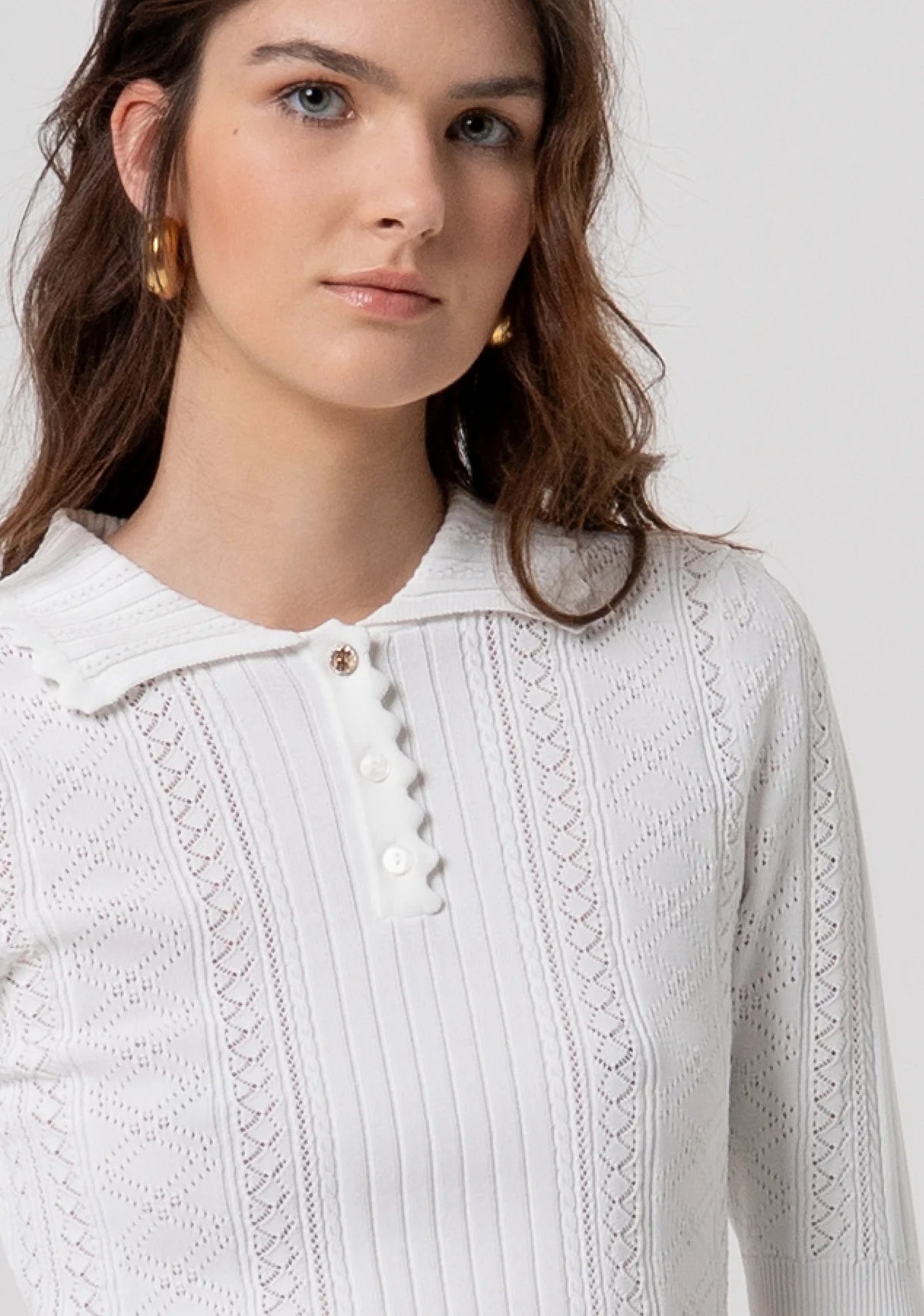 Polo slim in maglia con trafori Fracomina