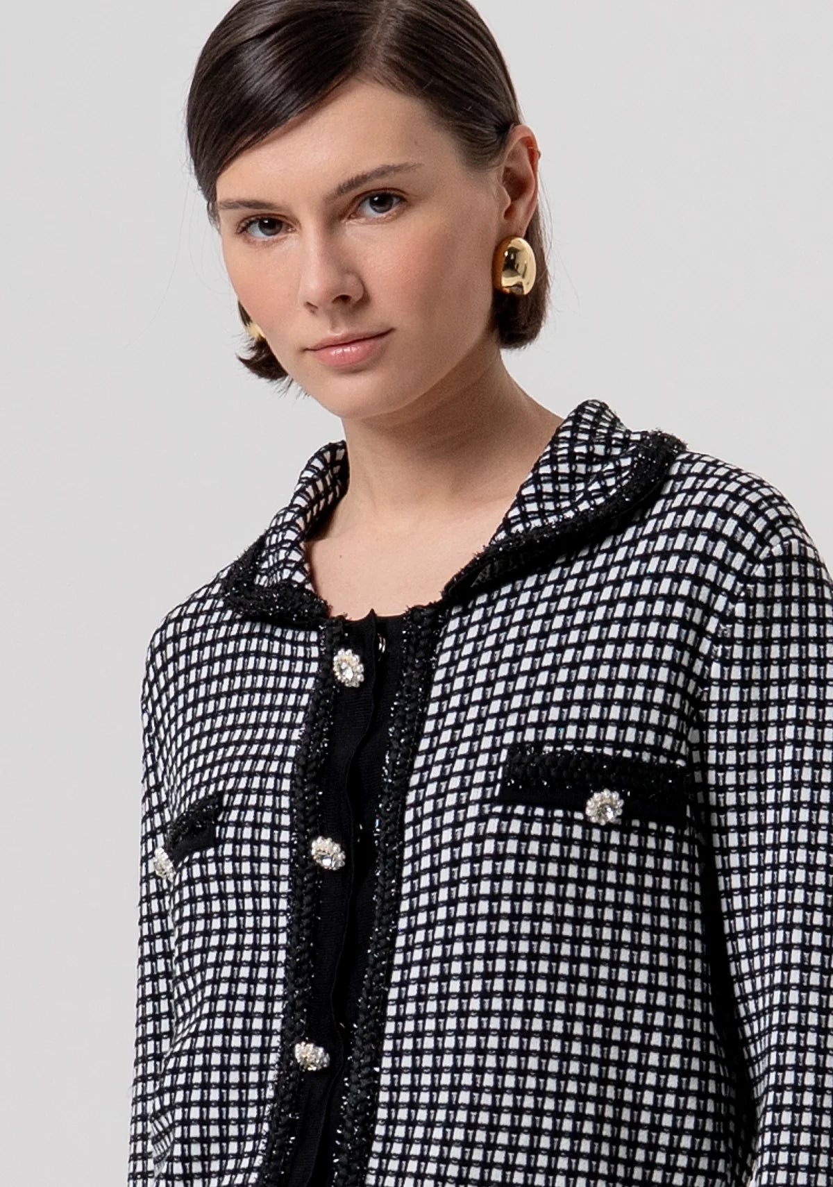 Cardigan regular in tweed Fracomina