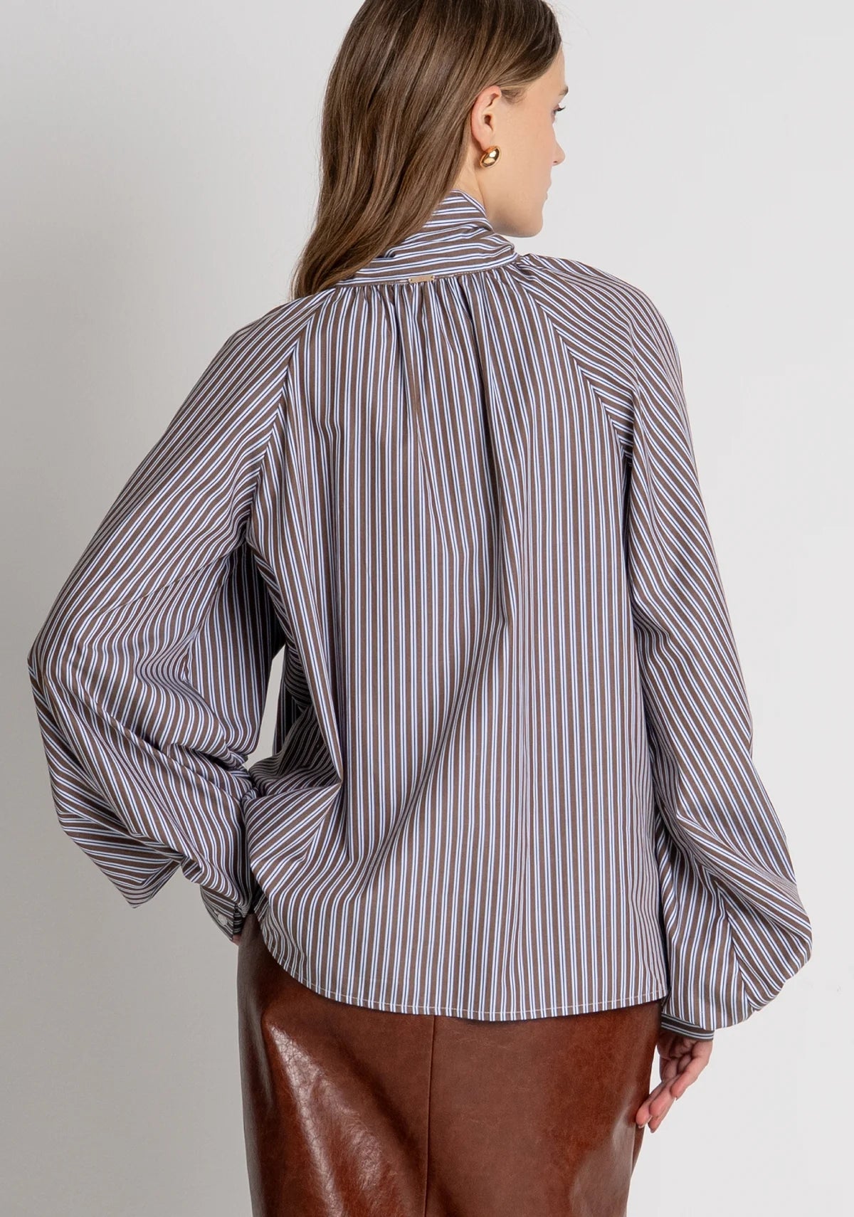 Blusa linea ad A in cotone a righe Fracomina