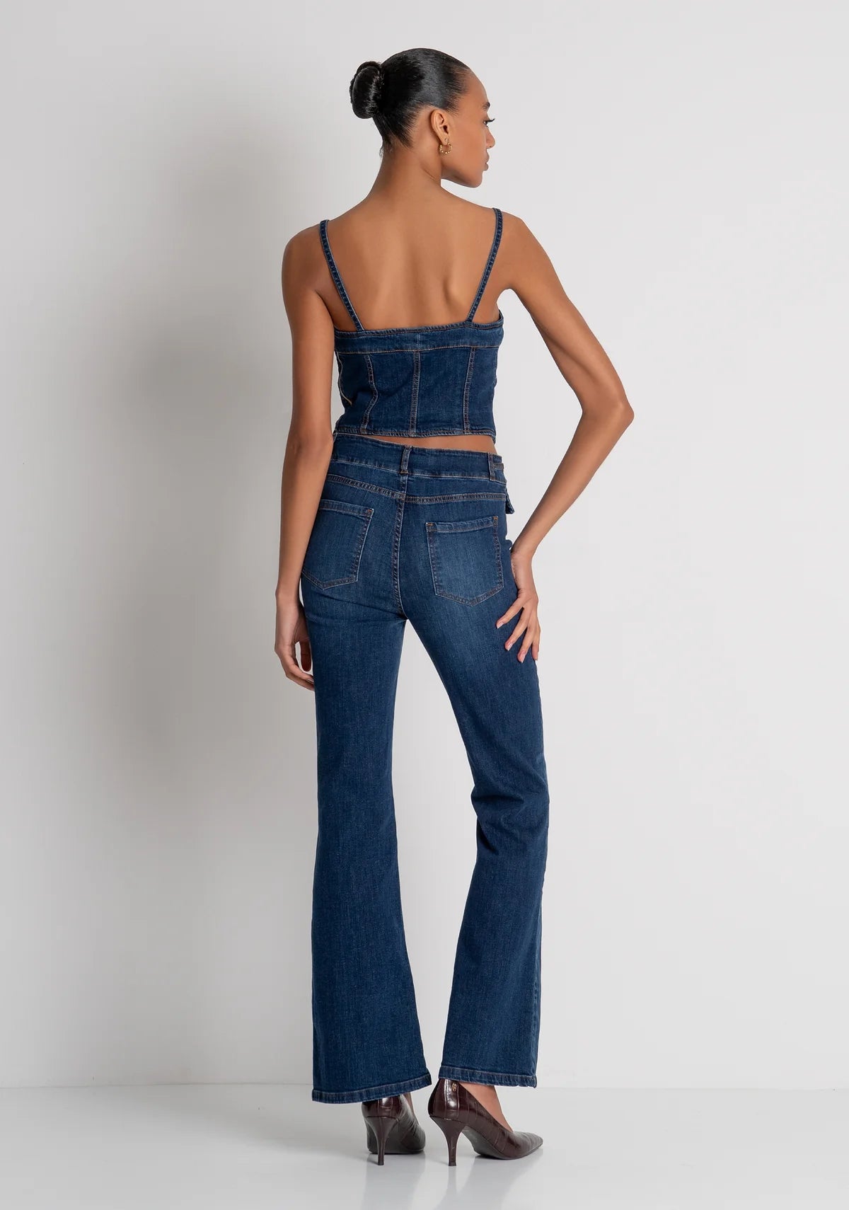 Jeans bootcut in denim con lavaggio medio Fracomina