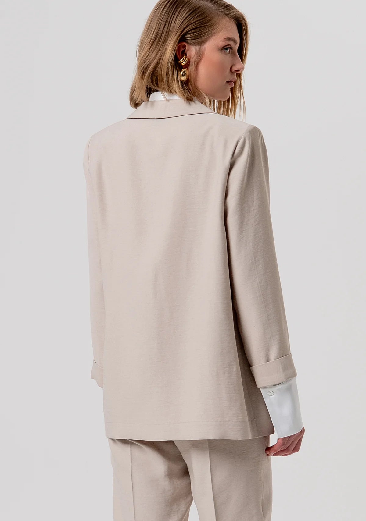 Blazer aperto regular in raso di viscosa Fracomina