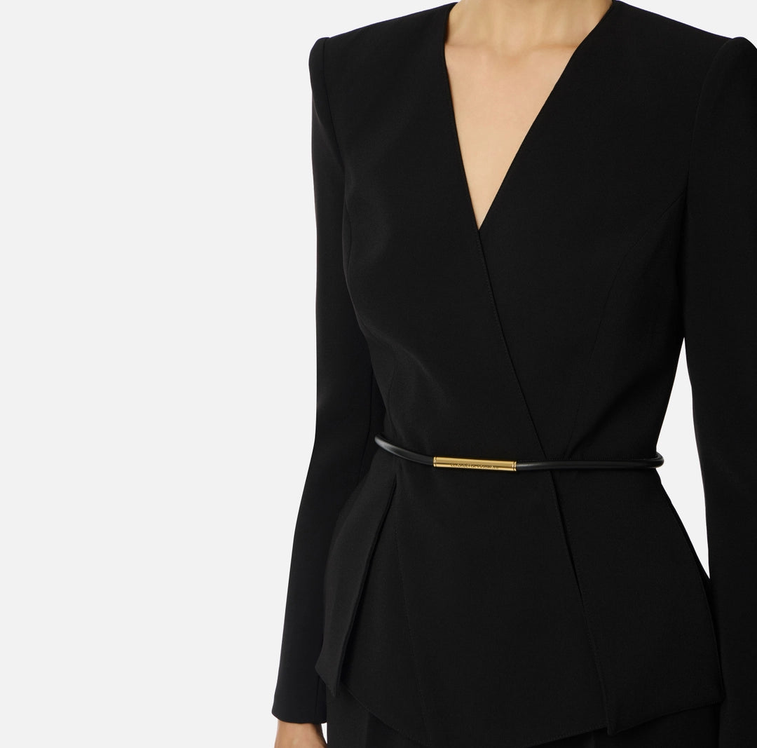 Giacca in crêpe leggero con cintura GI16657E2 Elisabetta Franchi