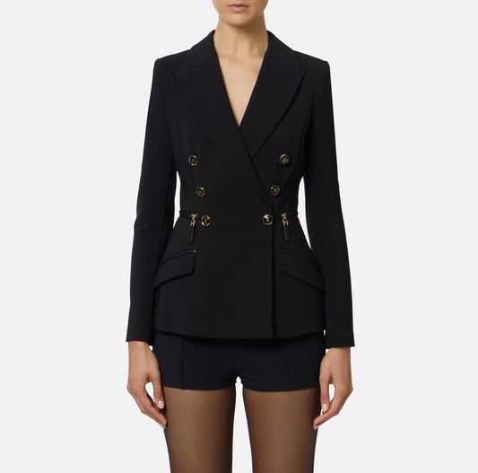 Giacca in crêpe leggero con dettagli zip GI17256E2 Elisabetta Franchi