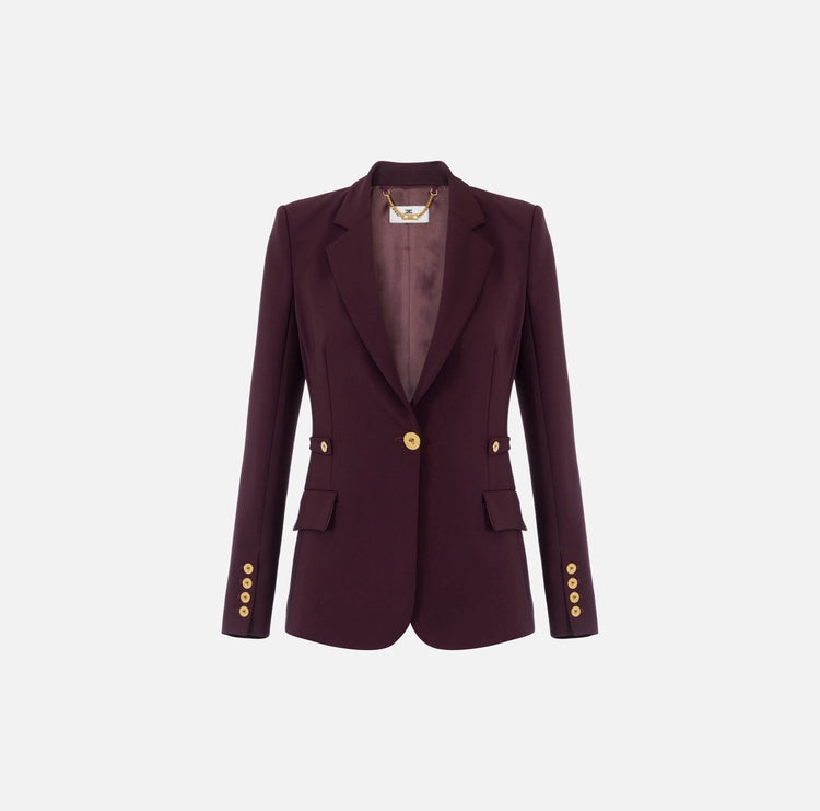 Giacca in crêpe leggero con dettagli gioiello GI17556E2 Elisabetta Franchi