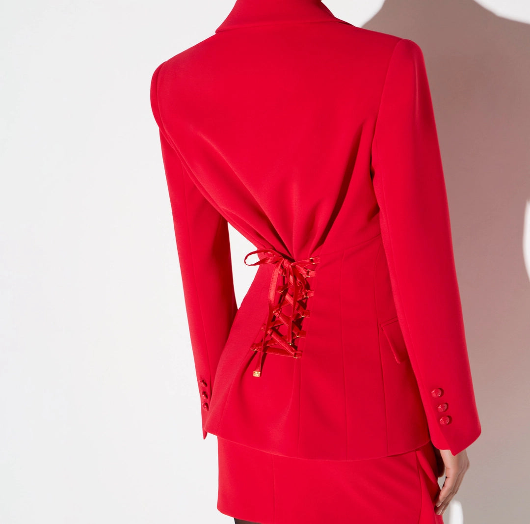 Giacca in crêpe leggero con lacci GI27366E2 Elisabetta Franchi