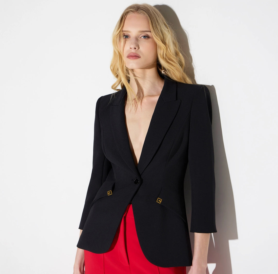 Giacca in crêpe leggero e raso GI27567E2 Elisabetta Franchi