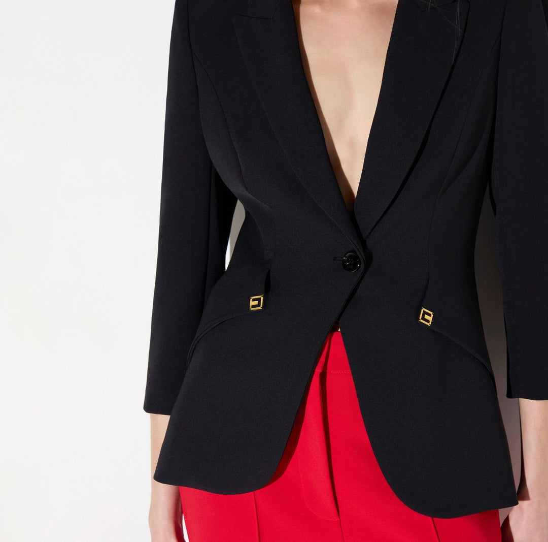 Giacca in crêpe leggero e raso GI27567E2 Elisabetta Franchi