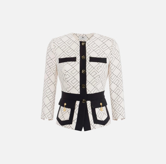 Giacca bi-color in doppio crêpe GIS0156E2 Elisabetta Franchi