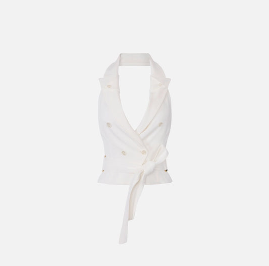 Gilet in gabardina con cintura GL00561E2 Elisabetta Franchi
