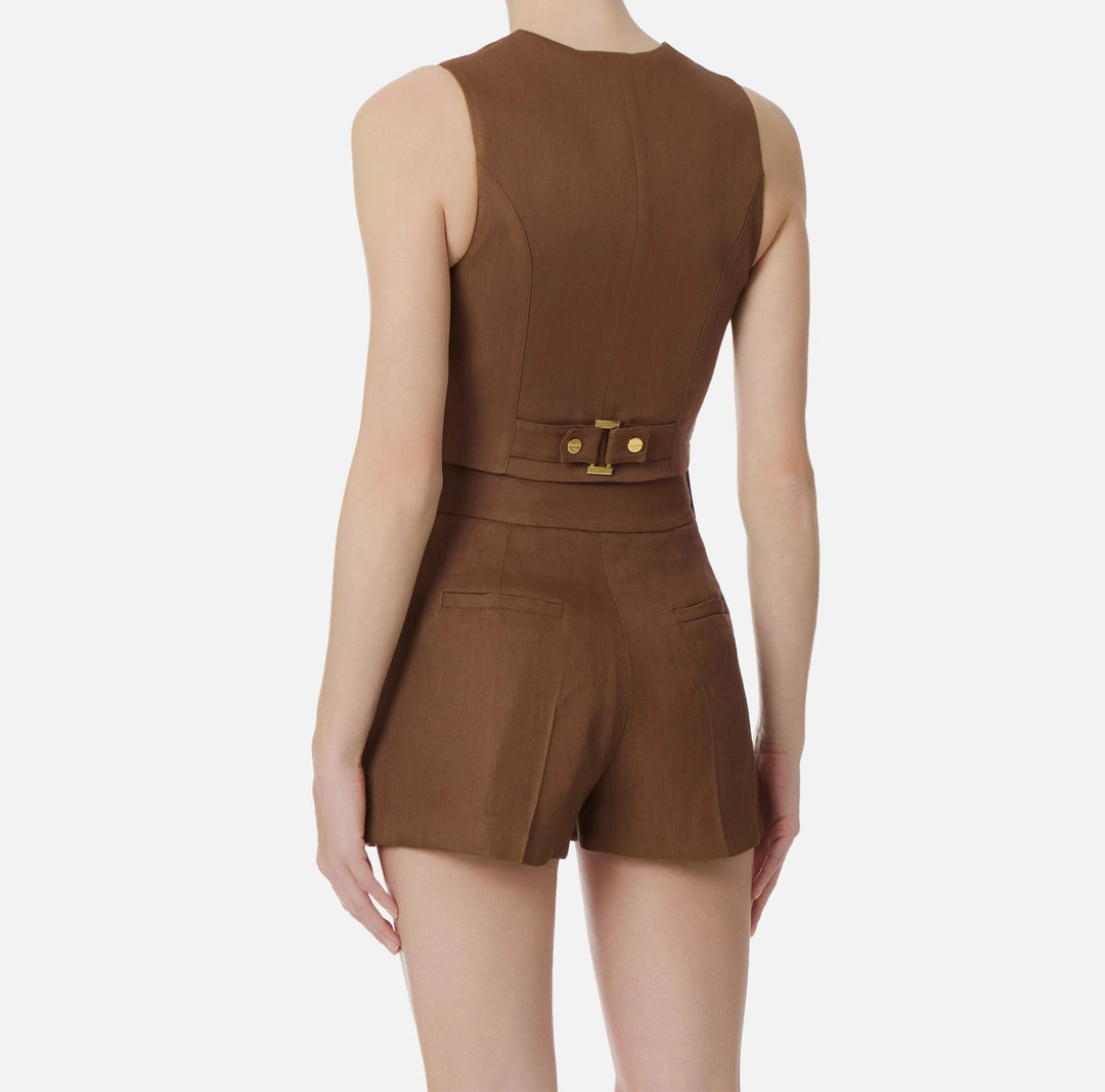 Gilet in misto lino e crêpe GL00862E2 Elisabetta Franchi