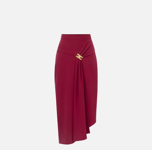 Gonna in crêpe leggero con drappeggio GO11456E2 Elisabetta Franchi