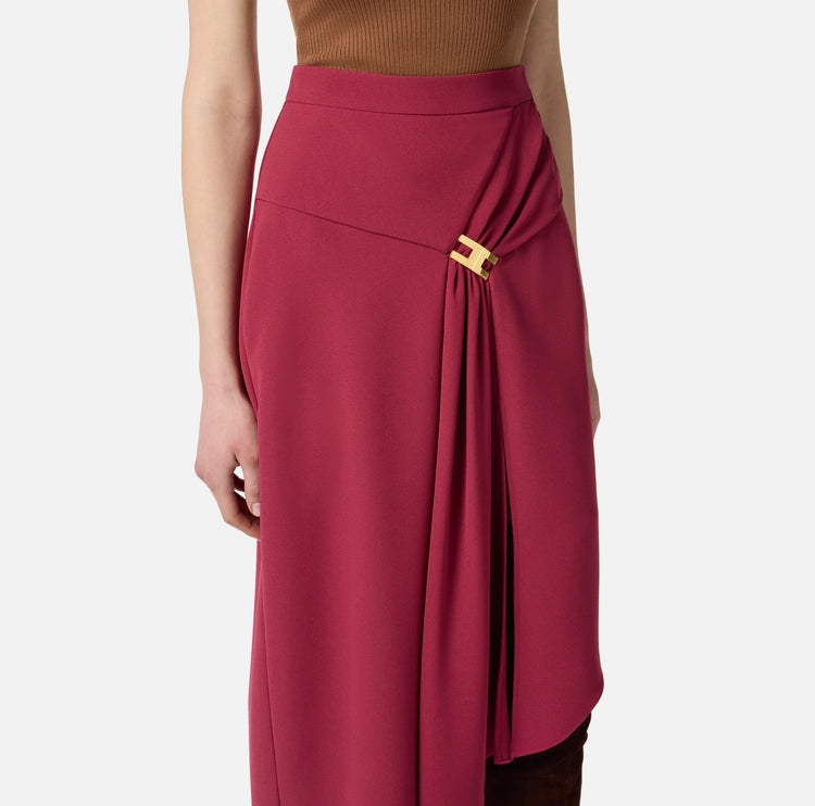 Gonna in crêpe leggero con drappeggio GO11456E2 Elisabetta Franchi