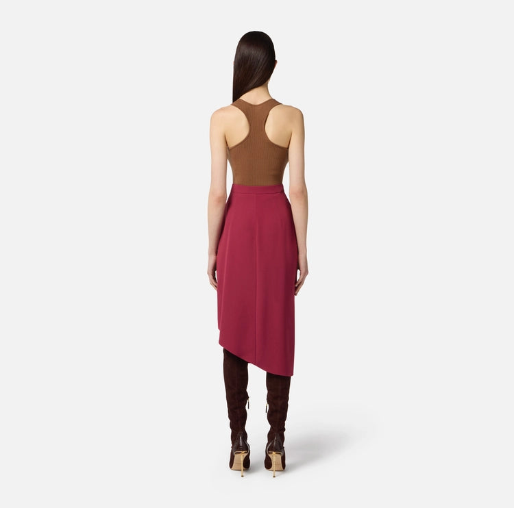 Gonna in crêpe leggero con drappeggio GO11456E2 Elisabetta Franchi