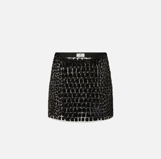 Gonna in tulle con ricami cocco GO13957E2 Elisabetta Franchi
