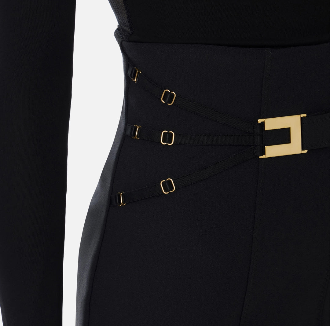 Minigonna in doppio crêpe stretch con elastici GO16761E2 Elisabetta Franchi