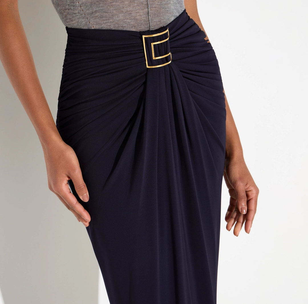 Gonna in jersey crêpe con logo gioiello GO25167E2 Elisabetta Franchi